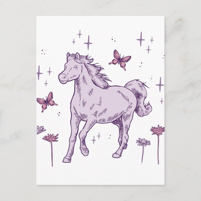Carte Postale Un cheval violet (Devant)
