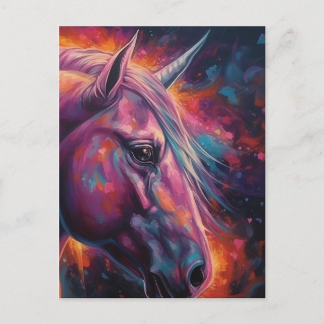 Carte Postale Un cheval violet magique (Devant)