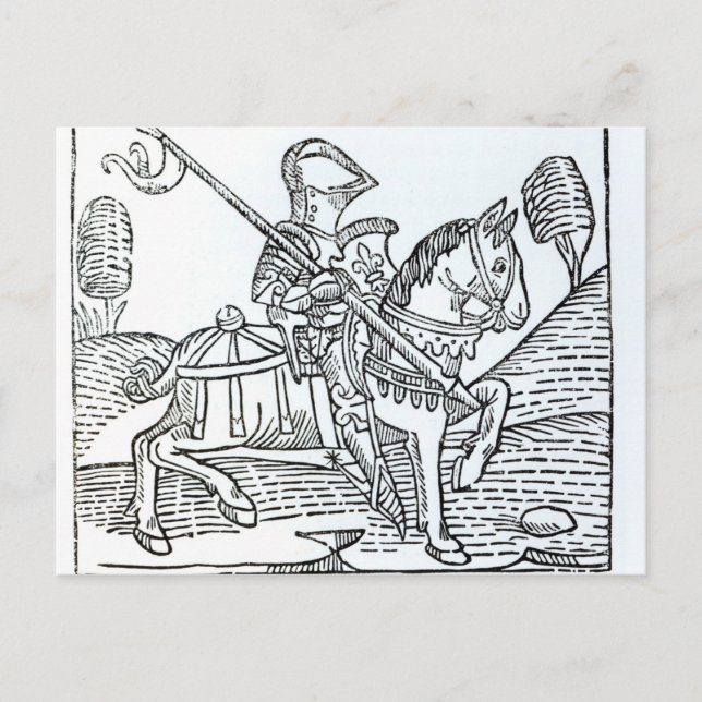 Carte Postale Un chevalier, tiré de "Game of the Chess" de Caxto (Devant)