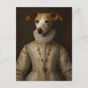 Carte Postale Un chien en robe renaissance