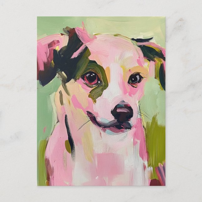 Carte Postale Un chien mignon Deux couleurs d'yeux différentes (Devant)