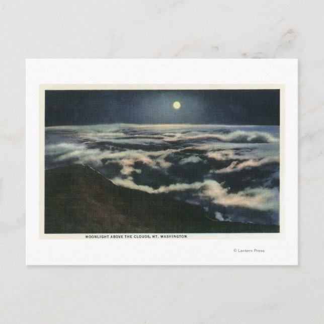 Carte Postale Un clair de lune au-dessus des nuages sur le Mont  (Devant)