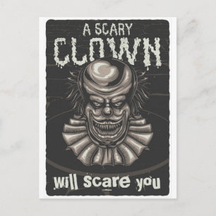 Carte Postale Un Clown Effrayant