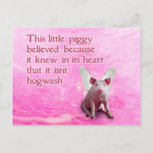Carte Postale Un cochonnet croyait