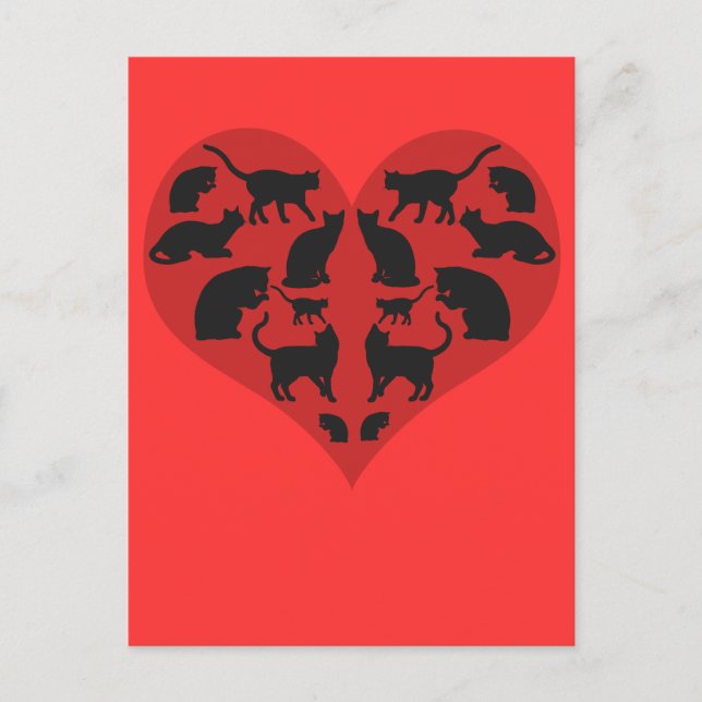 Carte Postale Un Coeur Pour Les Chats (Devant)