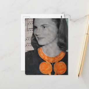 Carte Postale Un collage de beauté vintage avec message caché