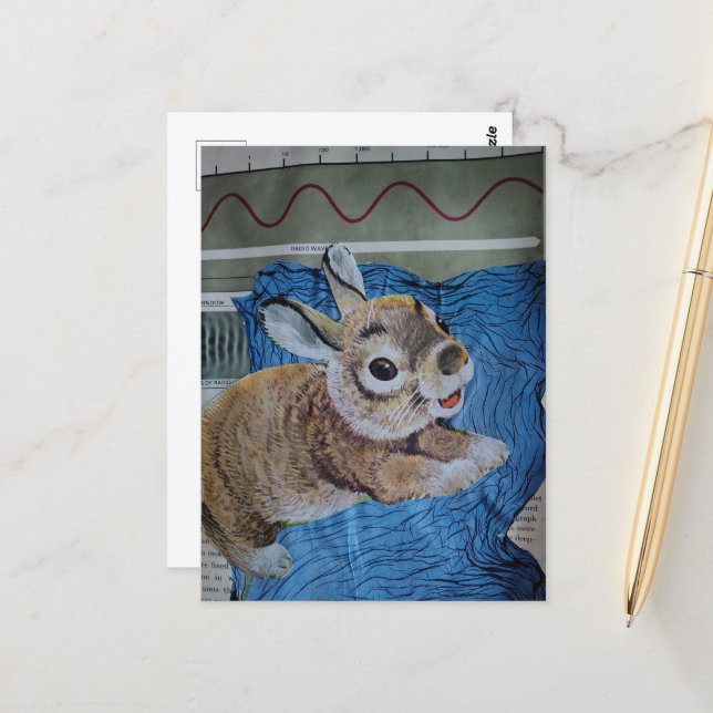 Carte Postale Un collage de bébé lapin (Devant/Arrière en situation)