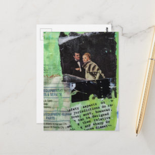 Carte Postale Un collage de couple rétro