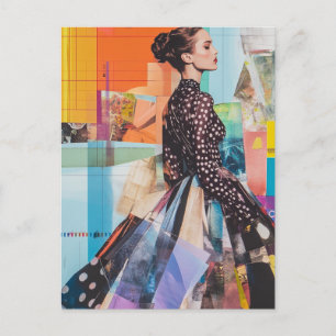 Carte Postale Un collage de mode coloré féminin