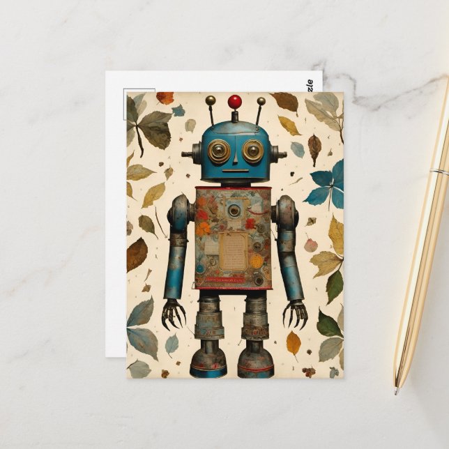 Carte Postale Un collage de robots (Devant/Arrière en situation)