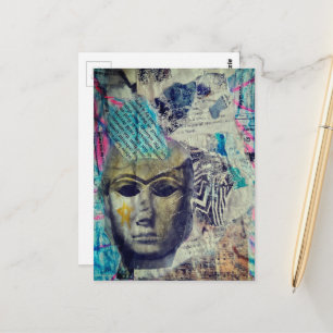 Carte Postale Un collage en techniques mixtes représentant un vi