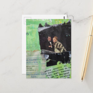 Carte Postale Un collage mixte de couple rétro