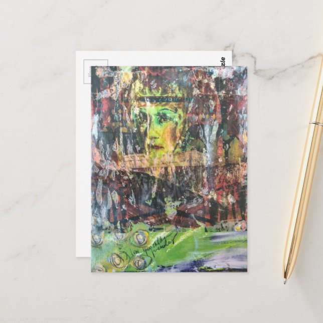Carte Postale Un collage mixte de visage (Devant/Arrière en situation)