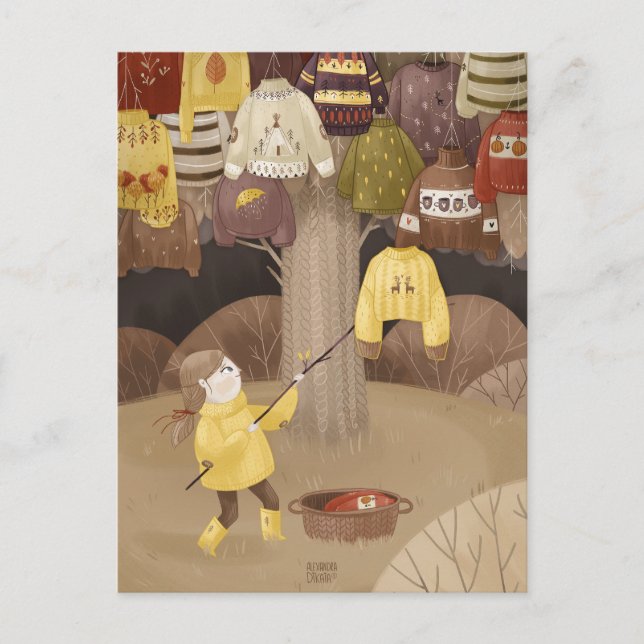 Carte Postale Un collectionneur de chandails douillets par Alexa (Devant)