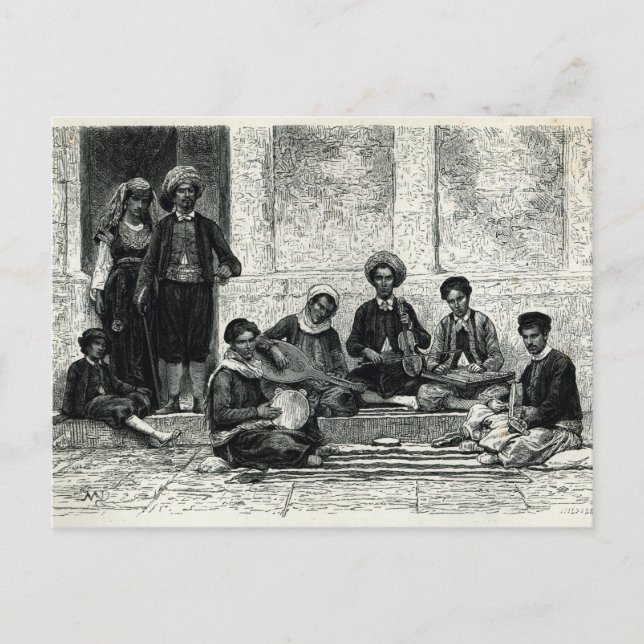 Carte Postale Un concert juif : Tlemcen (Devant)