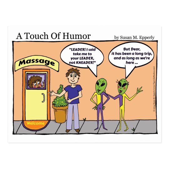 Carte Postale Un Contact Massage D Aliens D Espace D Humour Zazzle Fr