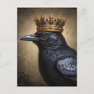 Carte Postale Un corbeau dans une couronne