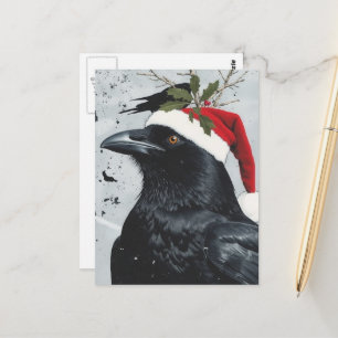 Carte Postale Un corbeau de Noël mignon