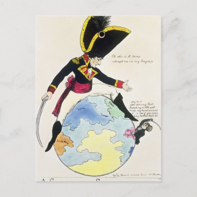 Carte Postale Un coup d'arrêt à un coup sur le globe, 1803 (Devant)