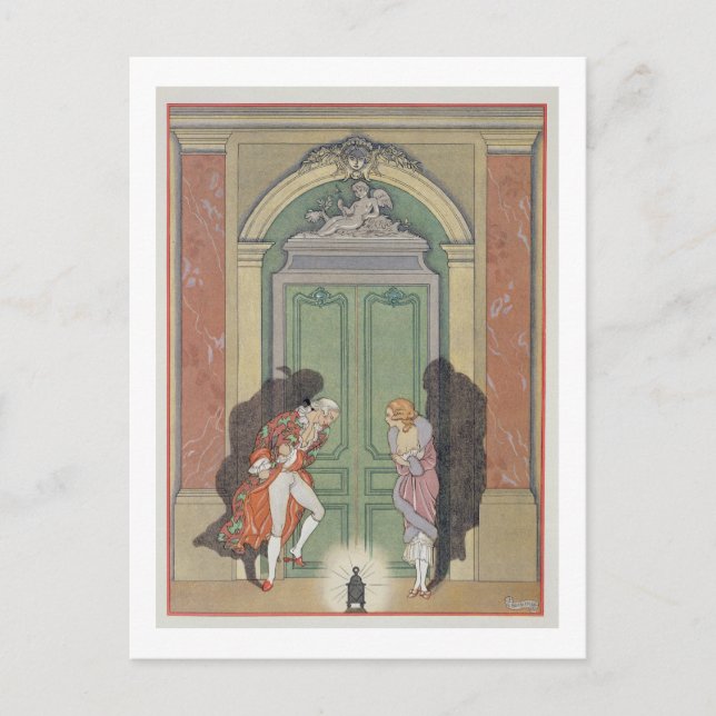 Carte Postale Un couple aux chandelles, illustration de 'Les Li (Devant)