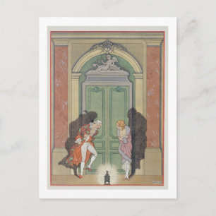 Carte Postale Un couple aux chandelles, illustration de 'Les Li