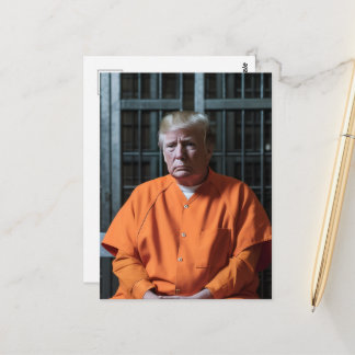 Carte Postale Un criminel en prison derrière les barreaux
