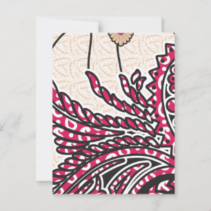 Carte Postale Un design cachemire décoratif avec rouge vif et ép