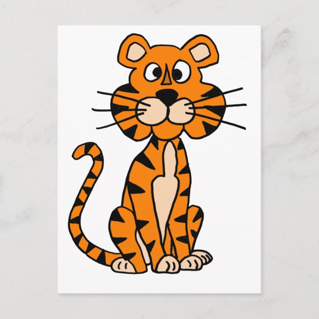 Carte Postale Un design de tigre de dessin magnifique (Devant)