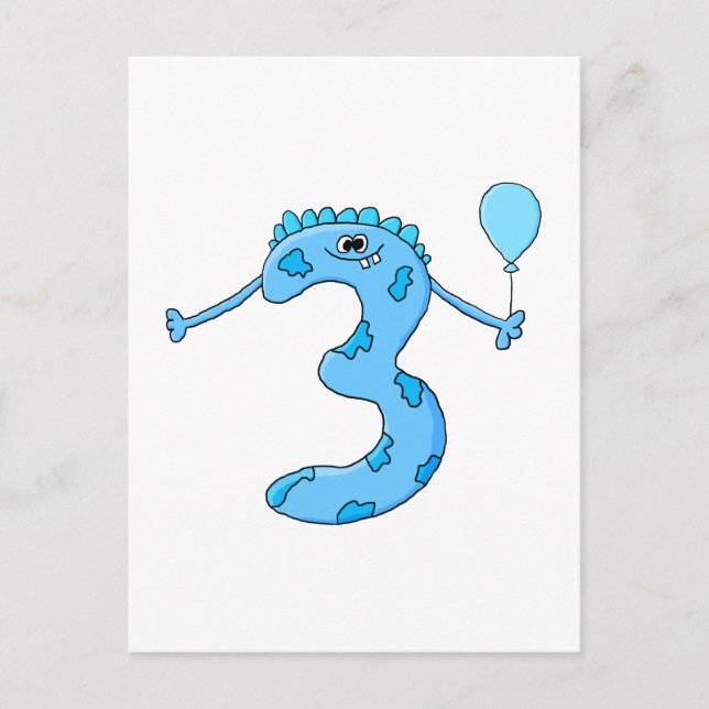 Carte Postale Un dessin de Blue 3Birthday. (Devant)