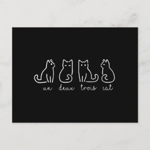 Carte Postale Un Deux Trois Cat Abstrait Français Kitty