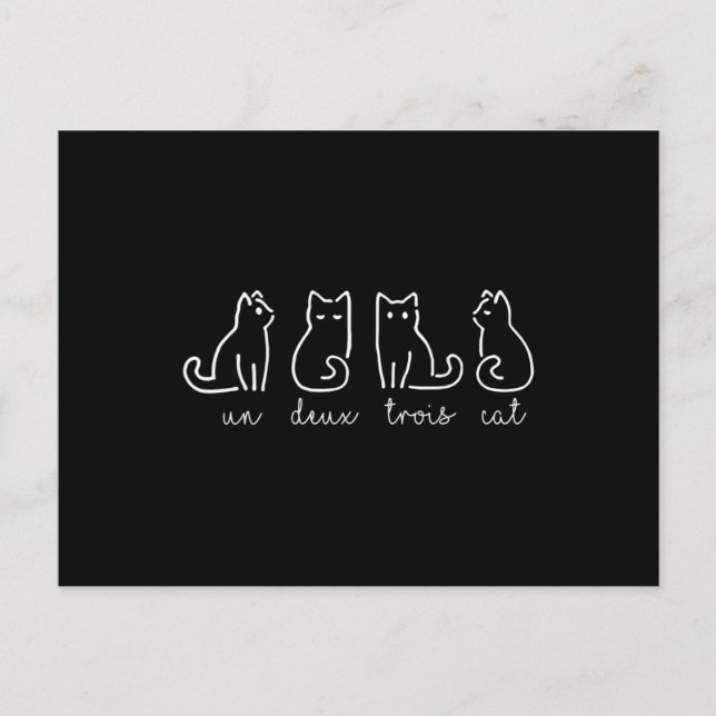 Carte Postale Un Deux Trois Cat Abstrait Français Kitty (Devant)