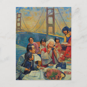 Carte Postale Un dîner panoramique au pont