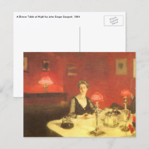 Carte Postale Un dîner table de nuit par John Singer Sargent