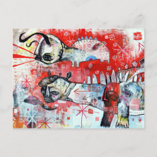 Carte Postale Un dinosaure à l'esprit naïf enveloppé de serpents