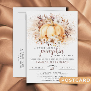 Carte Postale Un doux petit Baby shower Citrouille neutre
