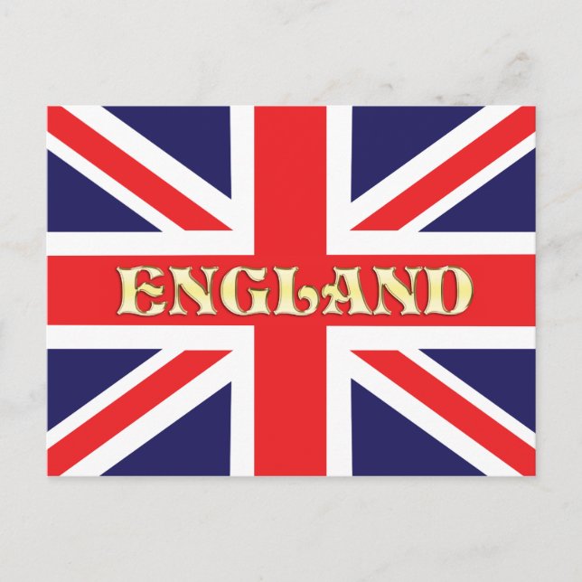 Carte Postale Un drapeau d'Union Jack avec l'Angleterre en face (Devant)