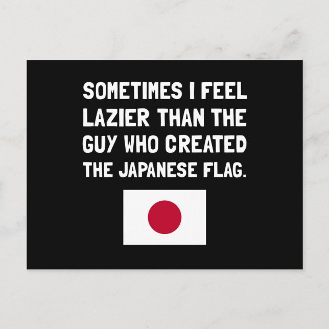 Carte Postale Un drapeau japonais plus paresseux (Devant)