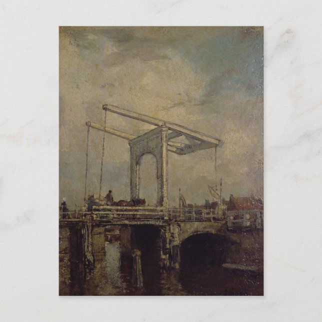 Carte Postale Un Drawbridge dans une ville hollandaise, 1875 (Devant)