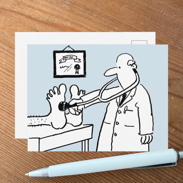 Carte Postale Un drôle de médecin de la caricature utilise du st (Créateur téléchargé)