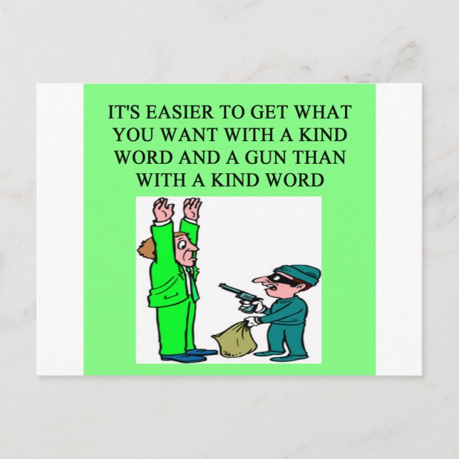 Carte Postale un drôle de proverbe d'arme (Devant)