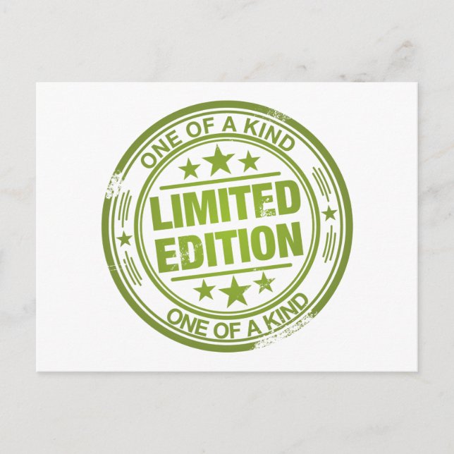 Carte Postale Un effet de tampon en caoutchouc vert d'une espèce (Devant)