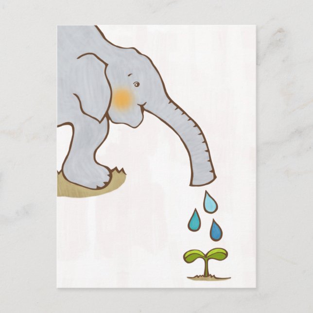 Carte Postale Un éléphant heureux (Devant)