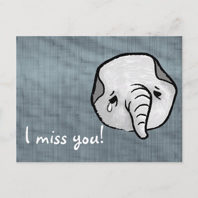 Carte Postale Un éléphant triste (Devant)