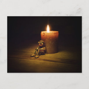 Carte Postale Un elfe de maïs avec la bougie