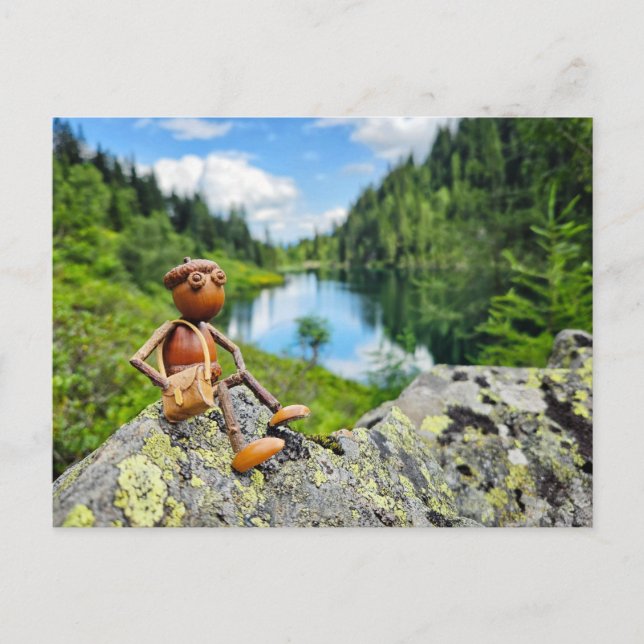 Carte Postale Un elfe de maïs en voyage - passage après l'été (Devant)