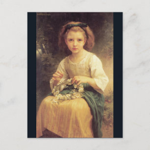 Carte Postale Un enfant brave une couronne par W.A. Bouguereau