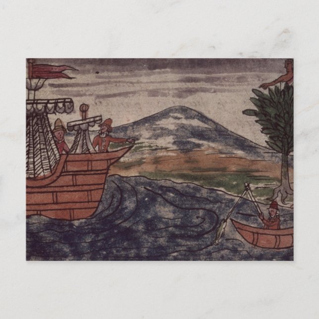 Carte Postale Un espion indien observe : (Devant)