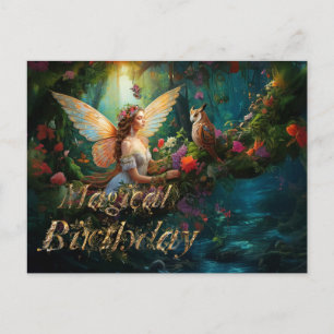 Carte Postale Un étang de fée magique Anniversaire magique