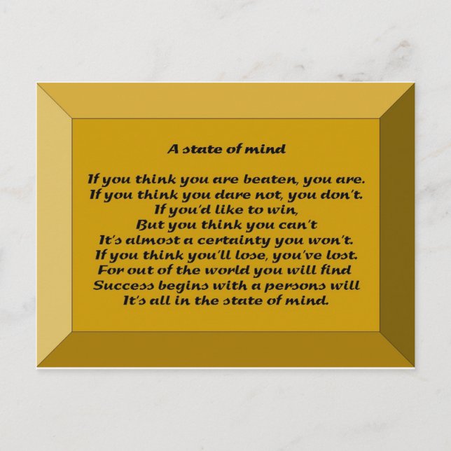 Carte Postale Un état d'esprit (Devant)