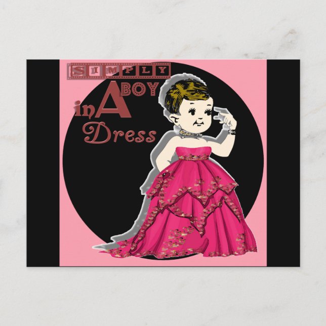 Carte Postale Un garçon en robe (Devant)